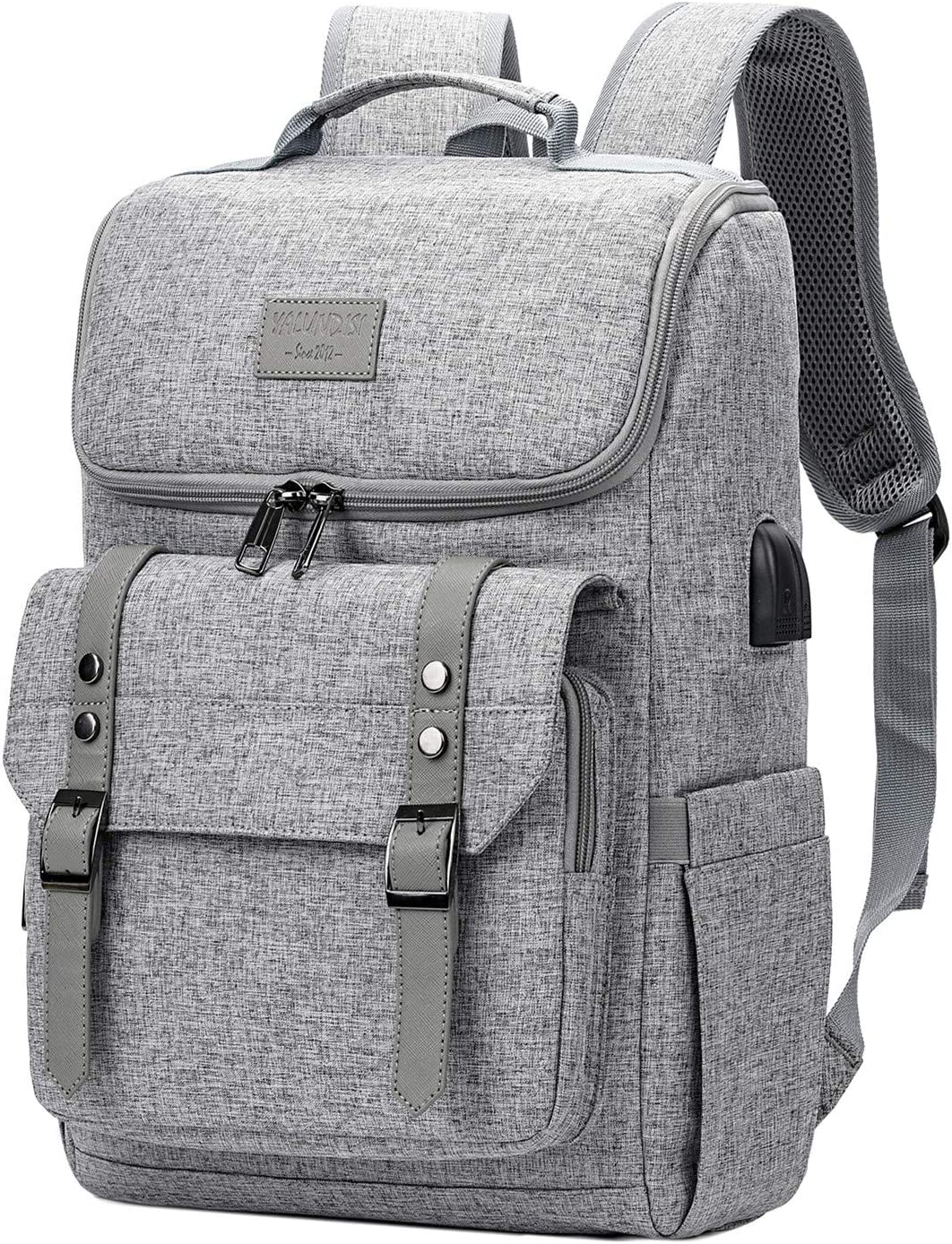 230816045605907_1 Vintage Backpack Travel Laptop Backpack with usb Charging Port for Women & Men School College Students Backpack Fits 15.6 Inch Laptop Black - Image 1
